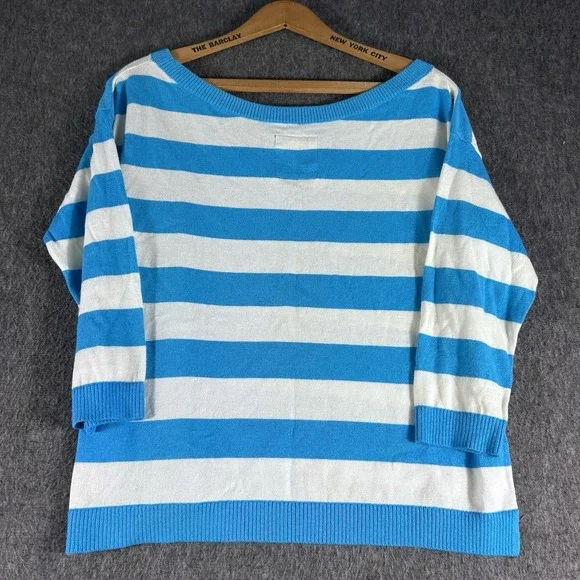 Blue and White Striped Sweater - Picture 2 of 10